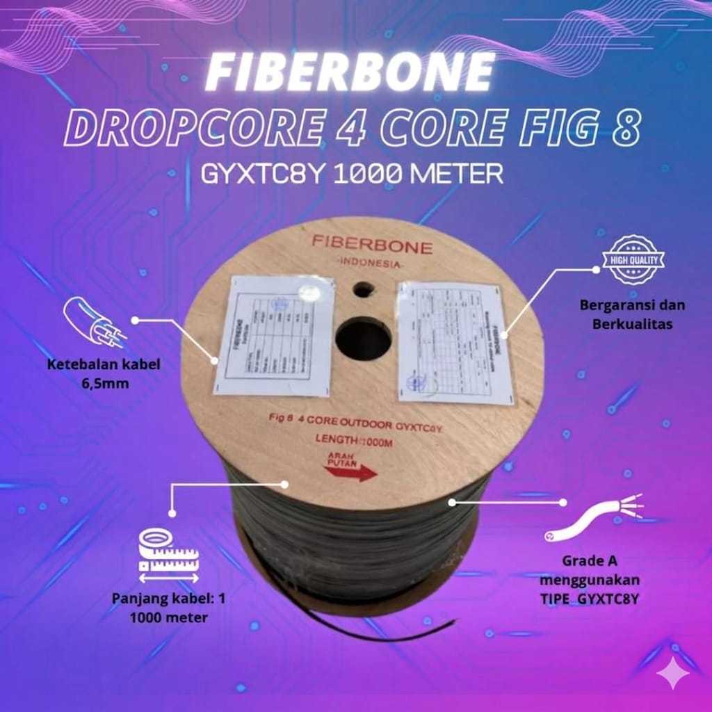 4 Core Fig8 Mini Tube Jelly Kabel Ftth Fiber Optic Merk Fiberbone
