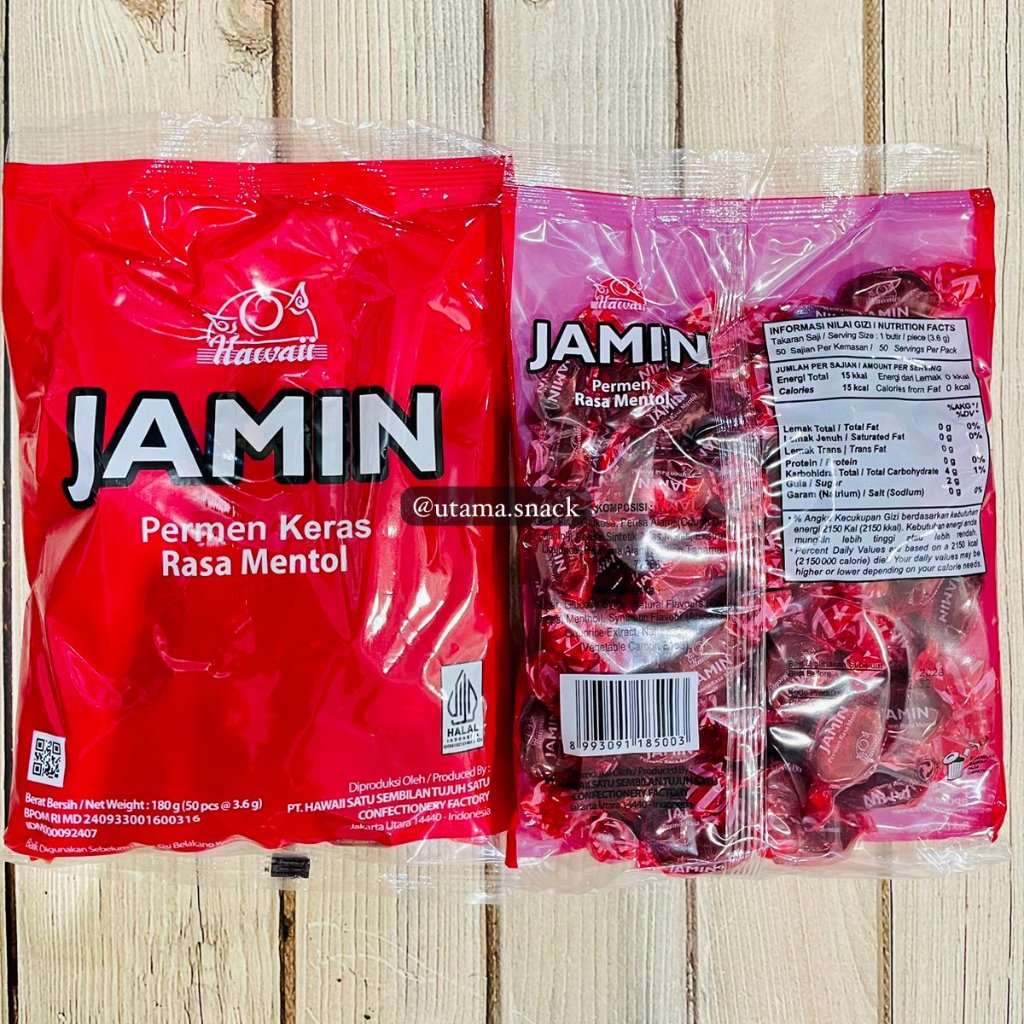 permen menthol jamin isi 50 - permen jamin - permen batuk halal - permen pelega tenggorokan