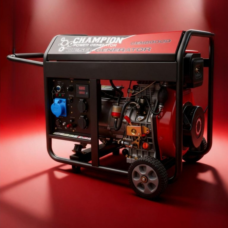 Genset Open Diesel 5000 Watt Champion CEM 8000 D Genset Solar Generator Set