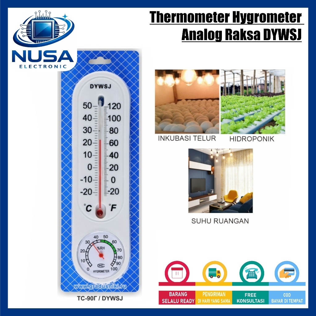 Termometer Higrometer Ruang Thermometer Hygrometer Analog Raksa DYWSJ