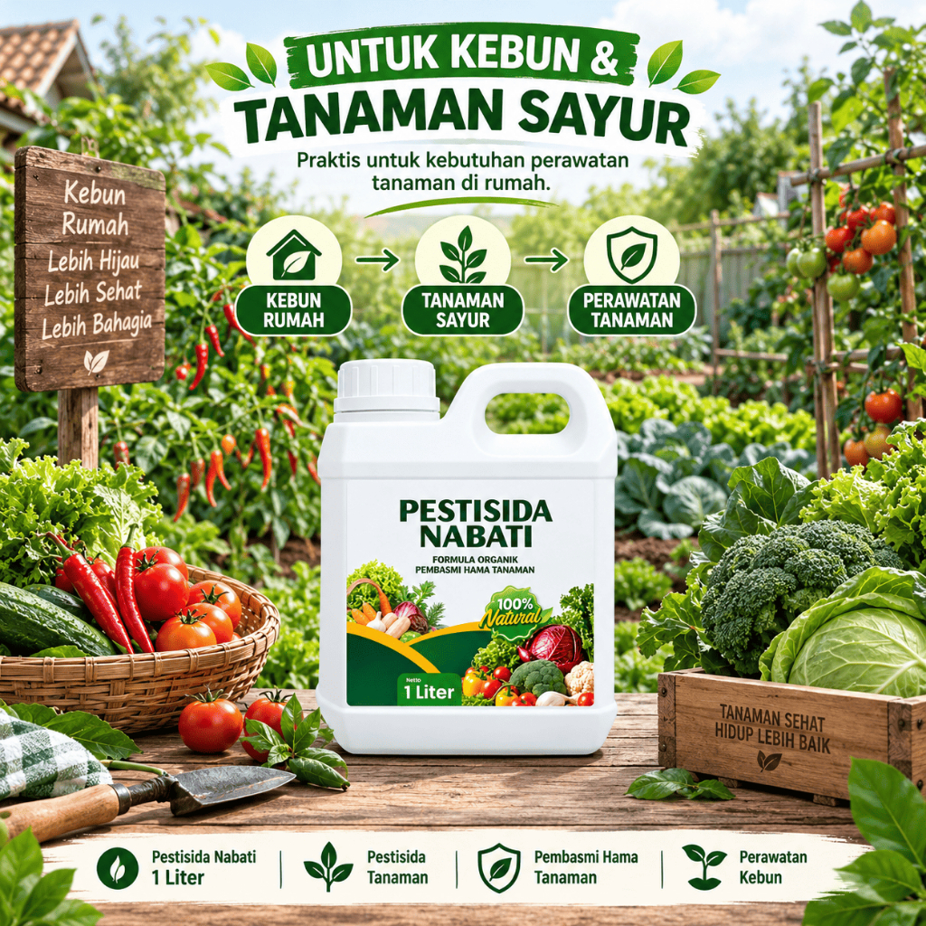 Pestisida Nabati Organik 1 Liter Formula 4in1 Pembasmi Hama Tanaman | Insektisida Fungisida Bakteris