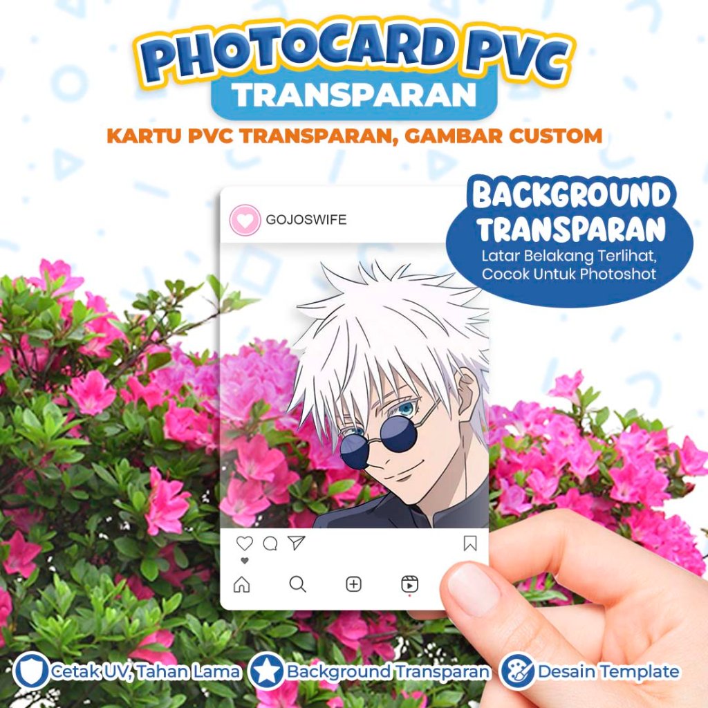 PHOTOCARD TRANSPARAN CUSTOM - PHOTO PVC CLEAR TRANSPARAN