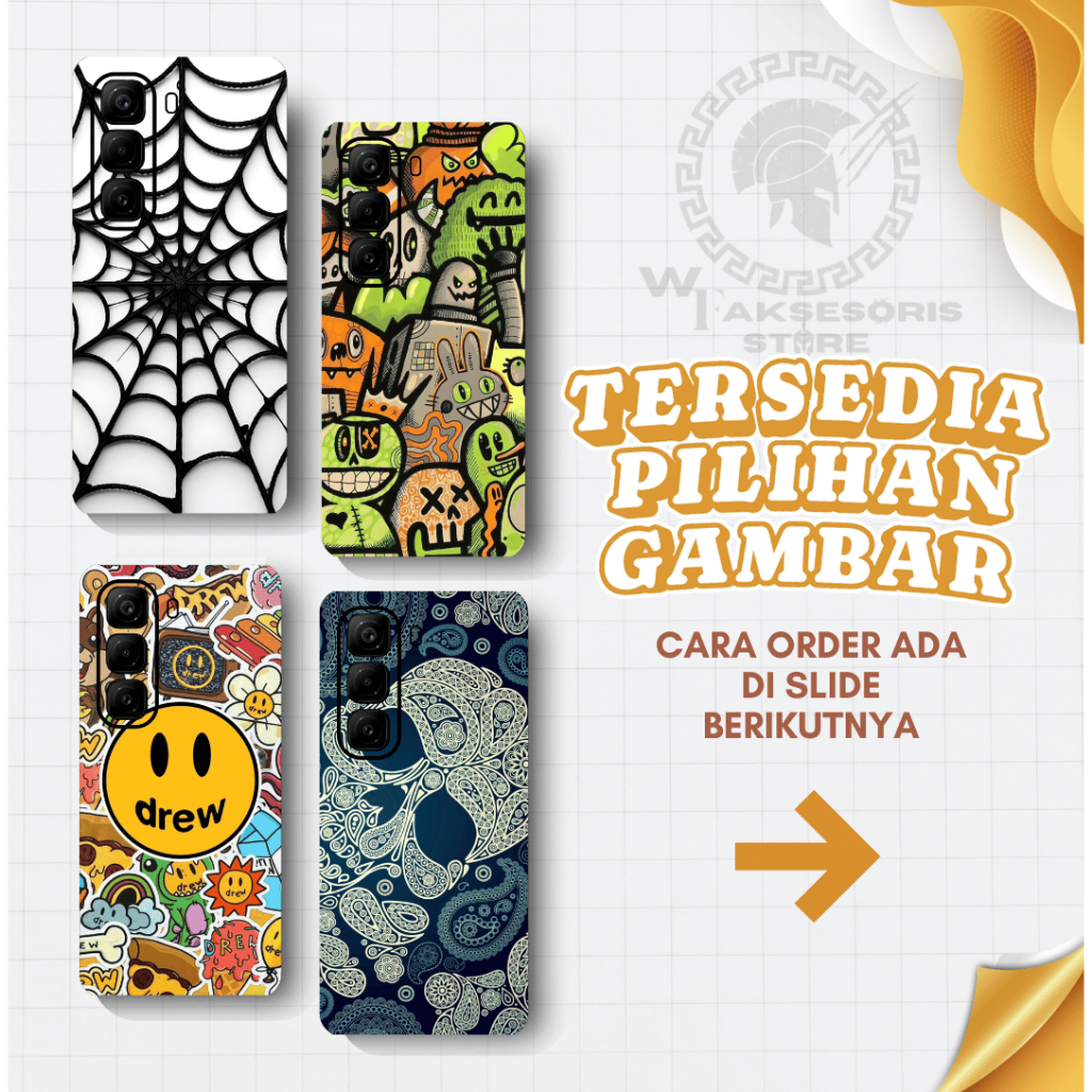 Skin HP Custom Gambar Art Doodle Spider / Custom Garskin Handphone All Type Presisi Stiker HP