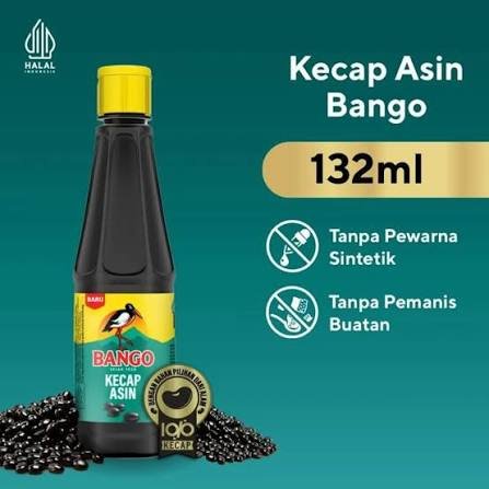 Kecap Bango, Kecap ASIN Cap Bango Kemasan Botol Isi 132ML