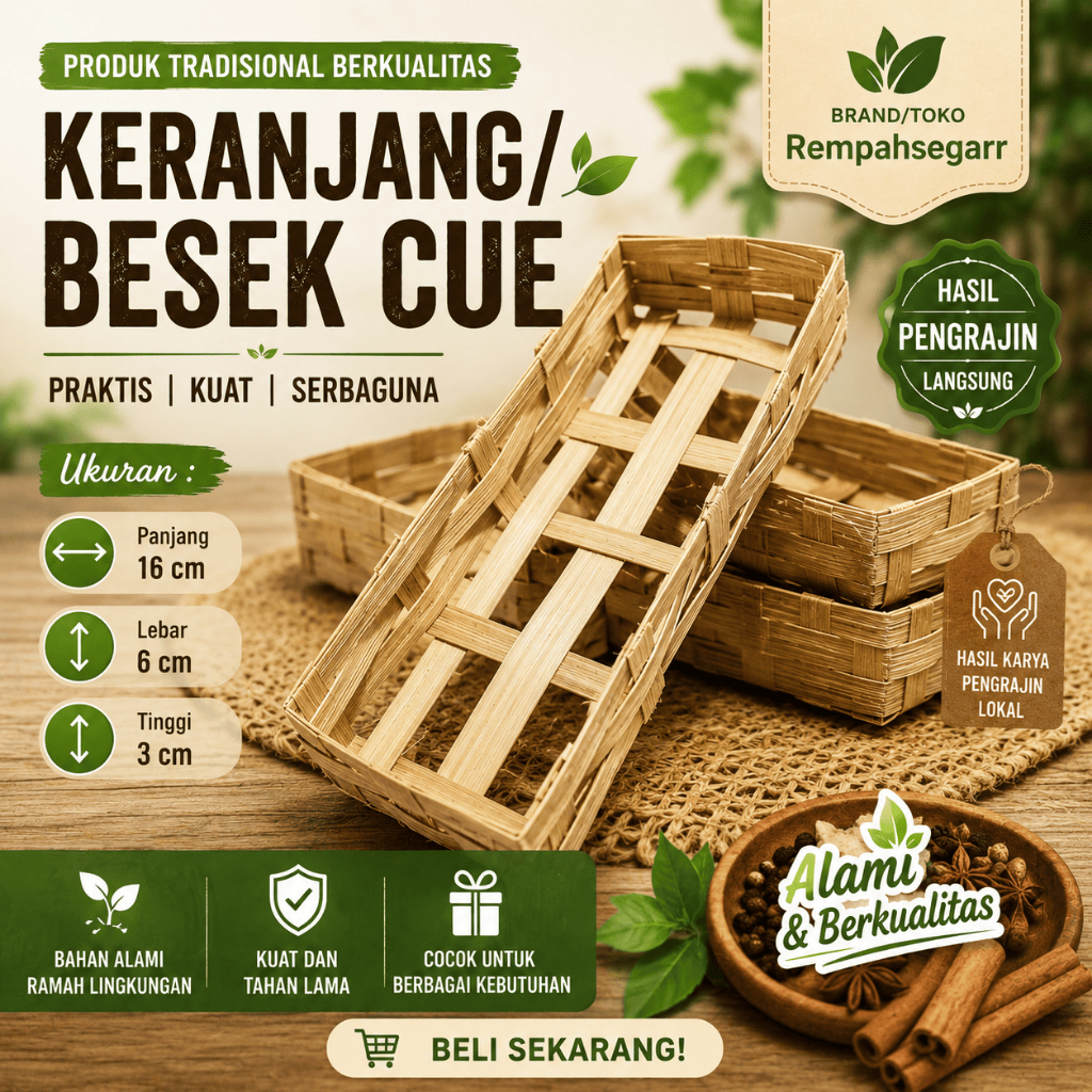 Besek Keranjang Ikan 16x6x3/ Reyeng Pindang, Cue, Tongkol, Peda, dll