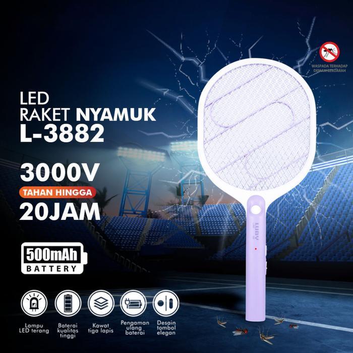 Luby Raket Nyamuk Elektrik L-3882 / Setruman Nyamuk
