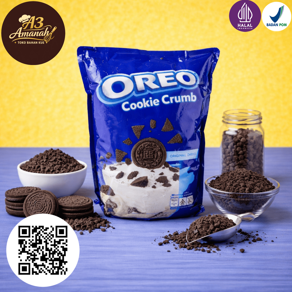 Oreo Crumb Cookie 1 KG - Bubuk Kasar Biskuit Asli, Tanpa Krim, Cocok untuk Toping