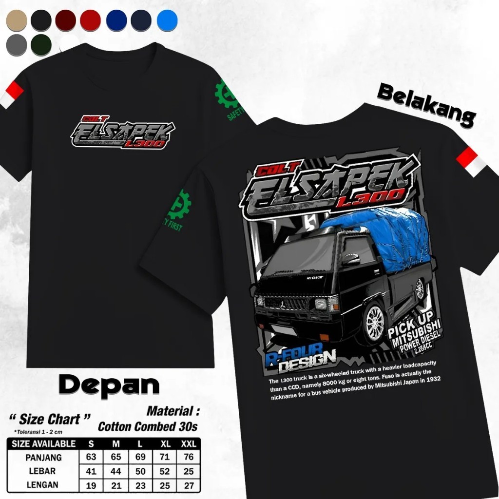 Kaos Elsapek L300 - Kaos Truk Mitsubishi L300 - Kaos Pria Dewasa
