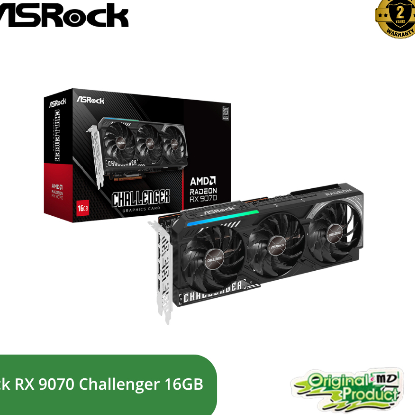 ASRock Radeon RX 9070 Challenger 16GB GDDR6 | RX9070 CL 16G