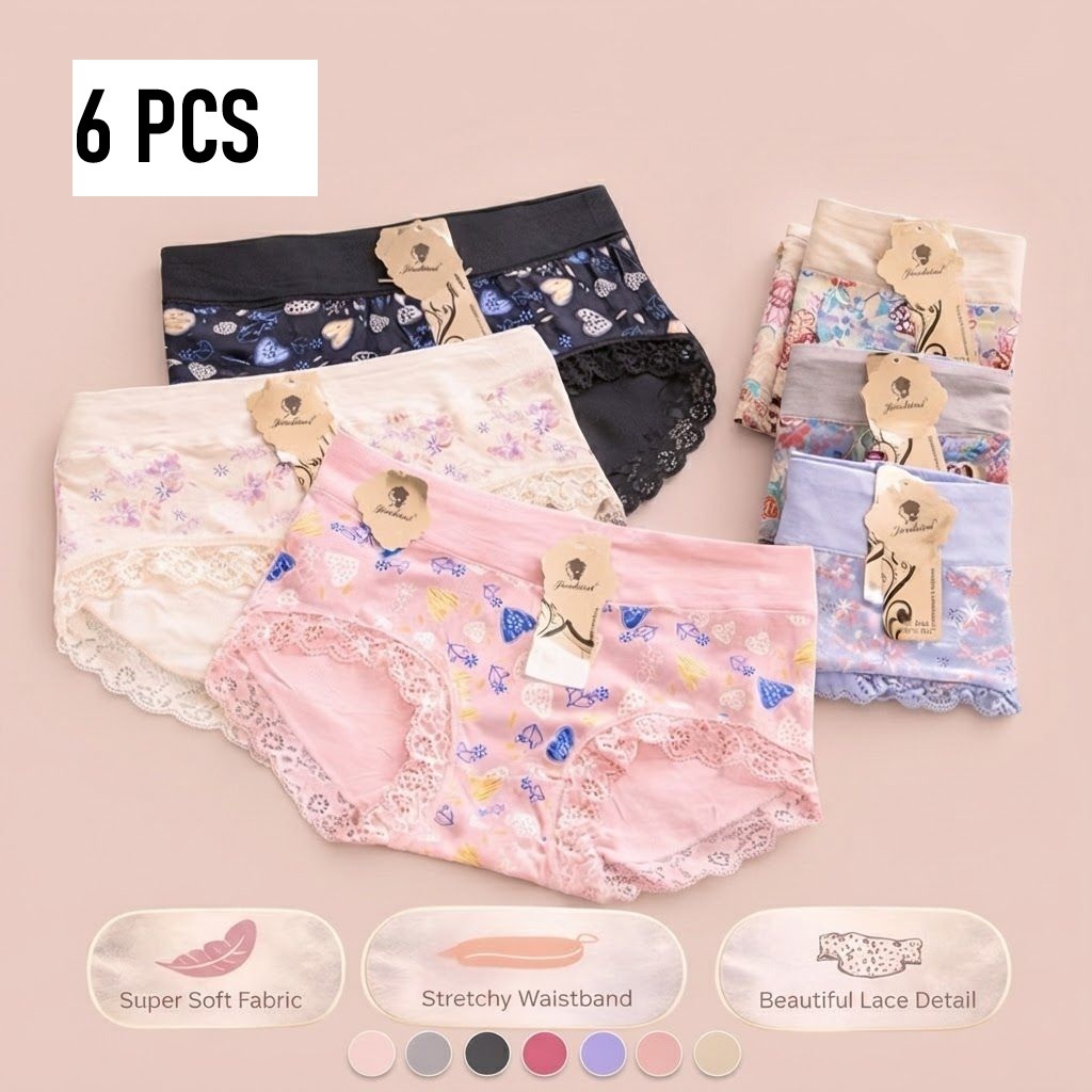 6 PCS - CD Celana Dalam Renda Wanita JIASHINI Art 8202 CD Remaja Perempuan Ukuran M-L-XL-XXL