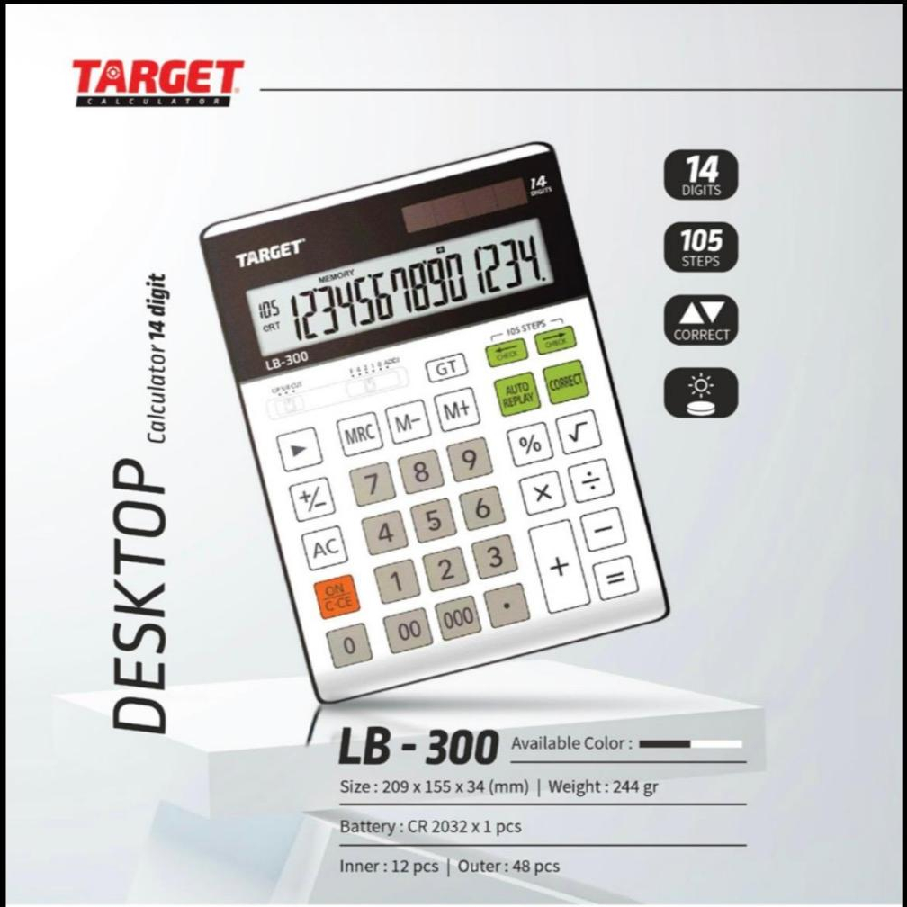 Kalkulator Desktop TARGET LB-300 14 Digit 105 Steps dengan Memory CRT