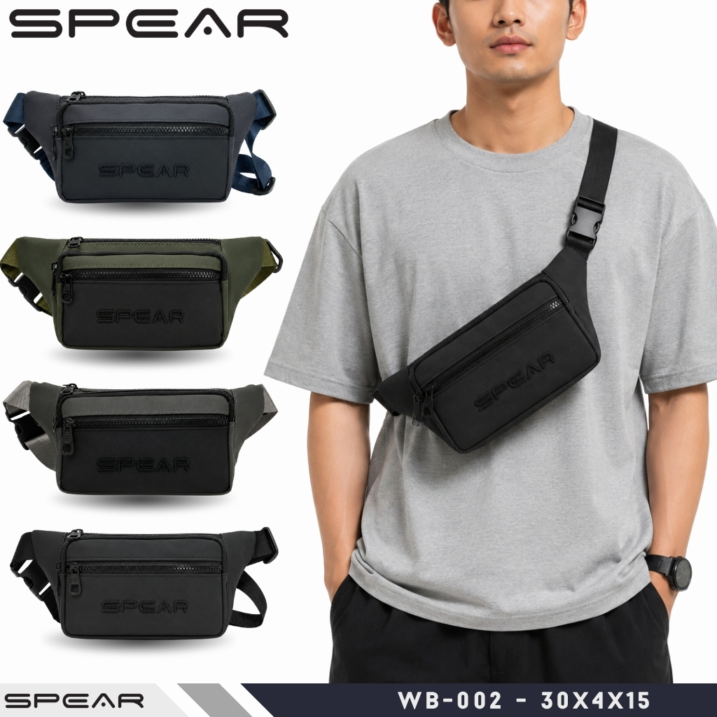 SPEAR Waistbag Import Slingbag Tas Pinggang Original Spear Waterproof Tas Ringan Pria WB-002