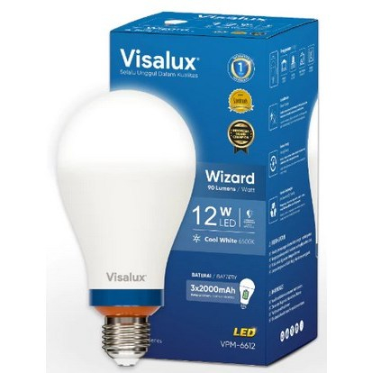 Wizard LED A-Bulb Inverter Emergency Lamp 12Watt E27 - Lampu Darurat Rechargeable 3x2000mAh Cahaya P