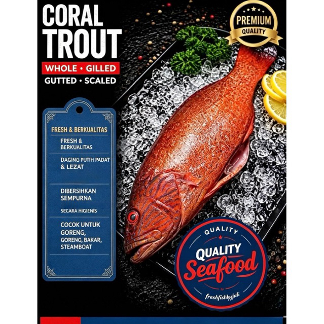 Ikan Kerapu Lodi Kerapu Sunu Premium Hasil Laut Segar Seafood 1 Kg / Ikan Kerapu
