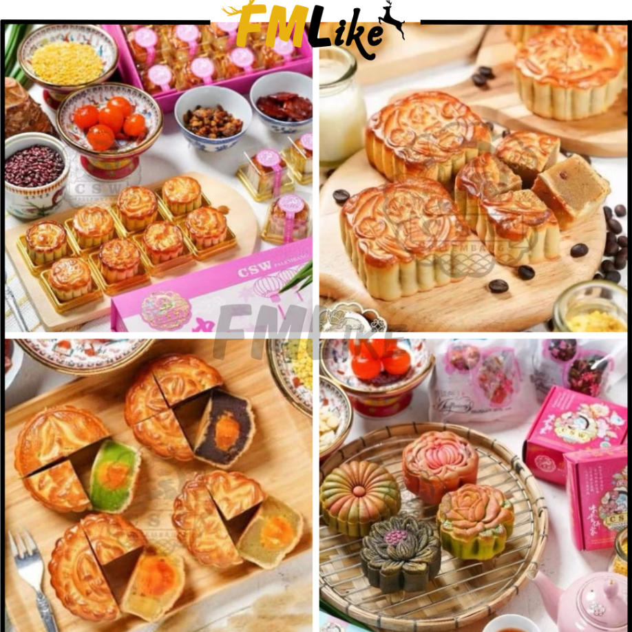 DISKON 12% Mooncake CSW (Citra Sari Wangi) Palembang / Kue Bulan Vegetarian Halal 1 Box Enak Isi 4 D