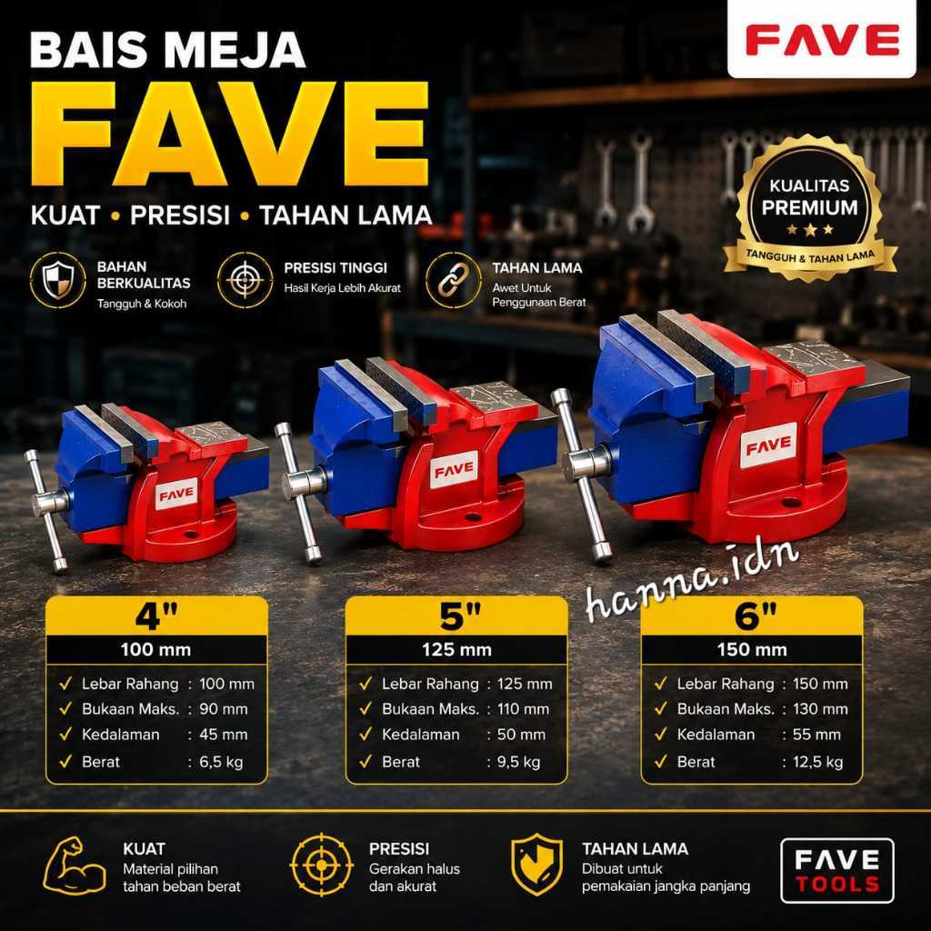 Bais Meja 4" 5" 6" Bais jepit besi Catok paron ragum Bench Vice Jepit Penjepit Besi