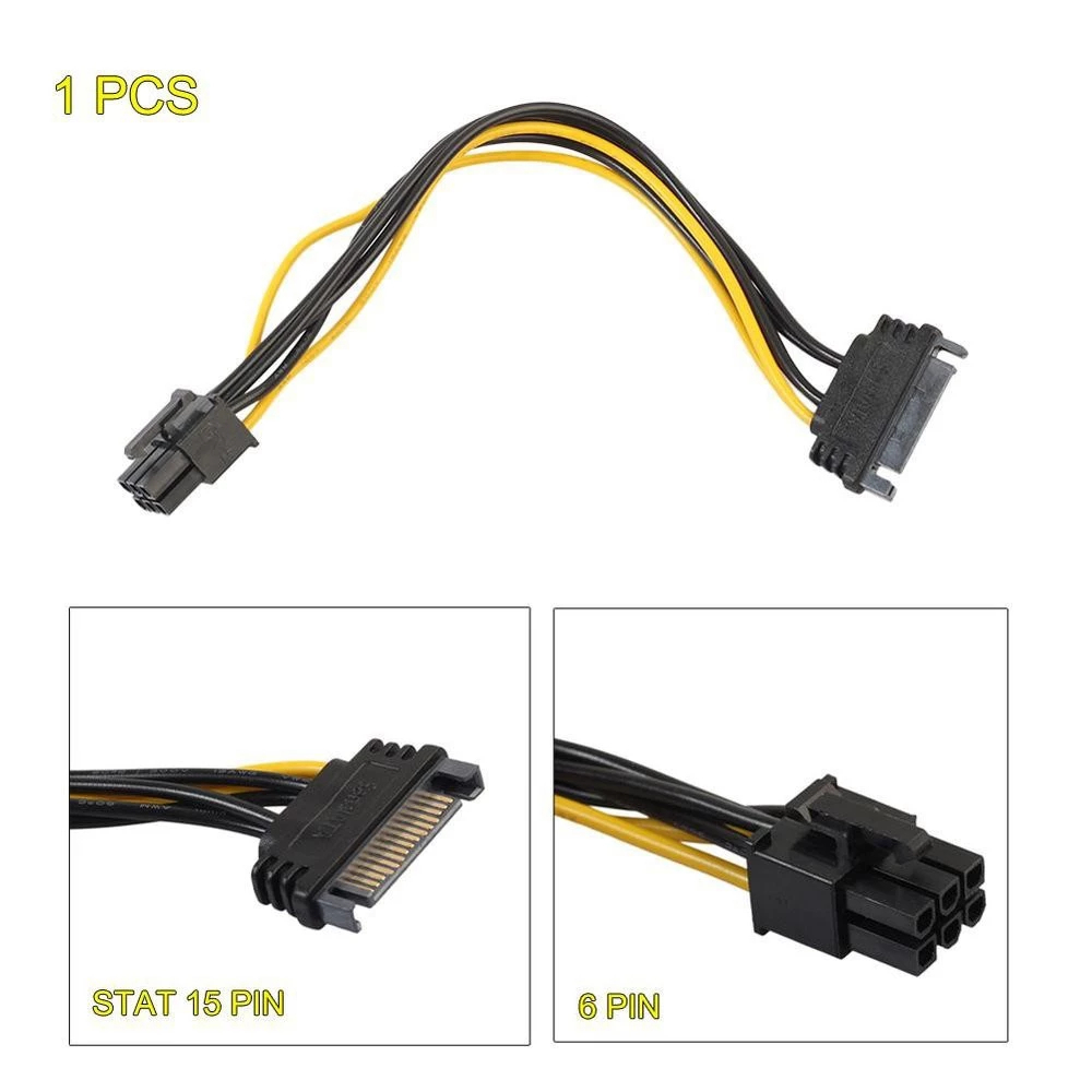 KABEL ADAPTER SATA MALE TO MOLEX 6 PIN PCIE VGA
