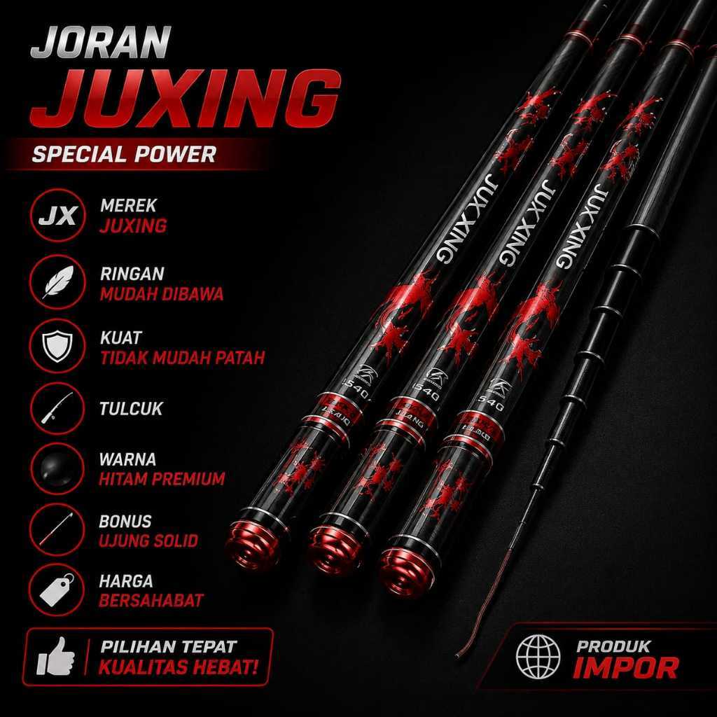Tegek Import Juxing Special Power Black Carbon 7h 19t Bonus Ujung Solit