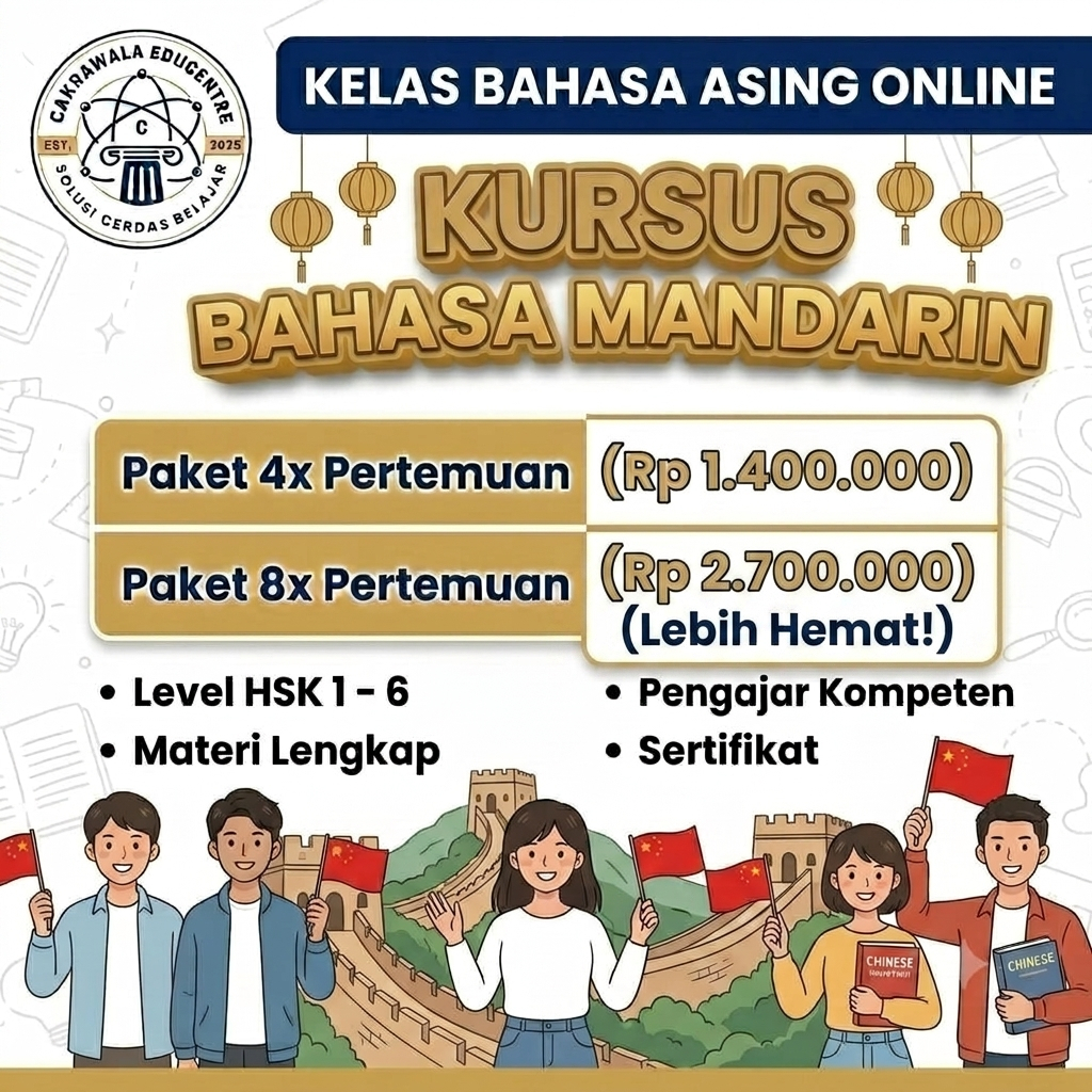 [KURSUS BAHASA MANDARIN ONLINE - CAKRAWALA EDUCENTRE]