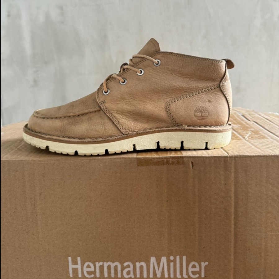 TB westmore leather cream moc toe boot