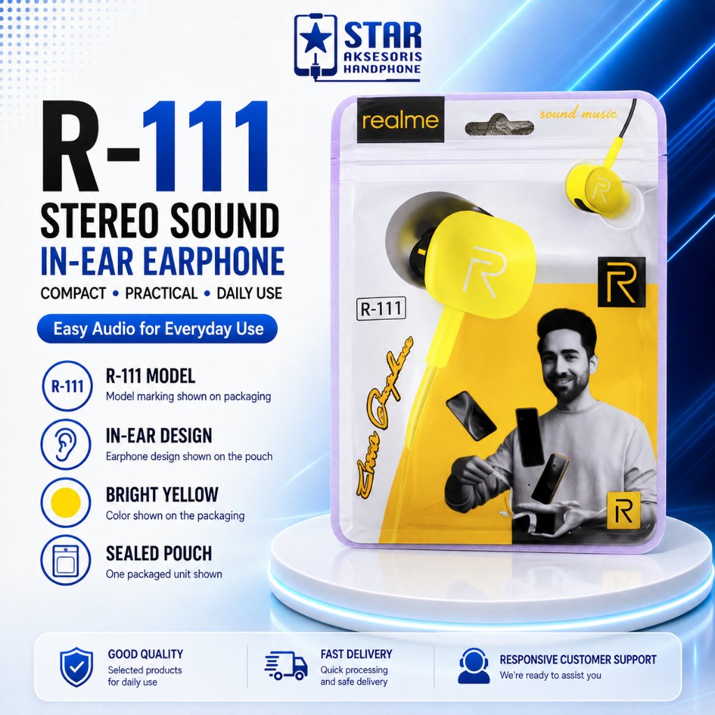 Handsfree Headset Realme R-111 Handset Handfree Realme R-111 Earphone Realme R-111