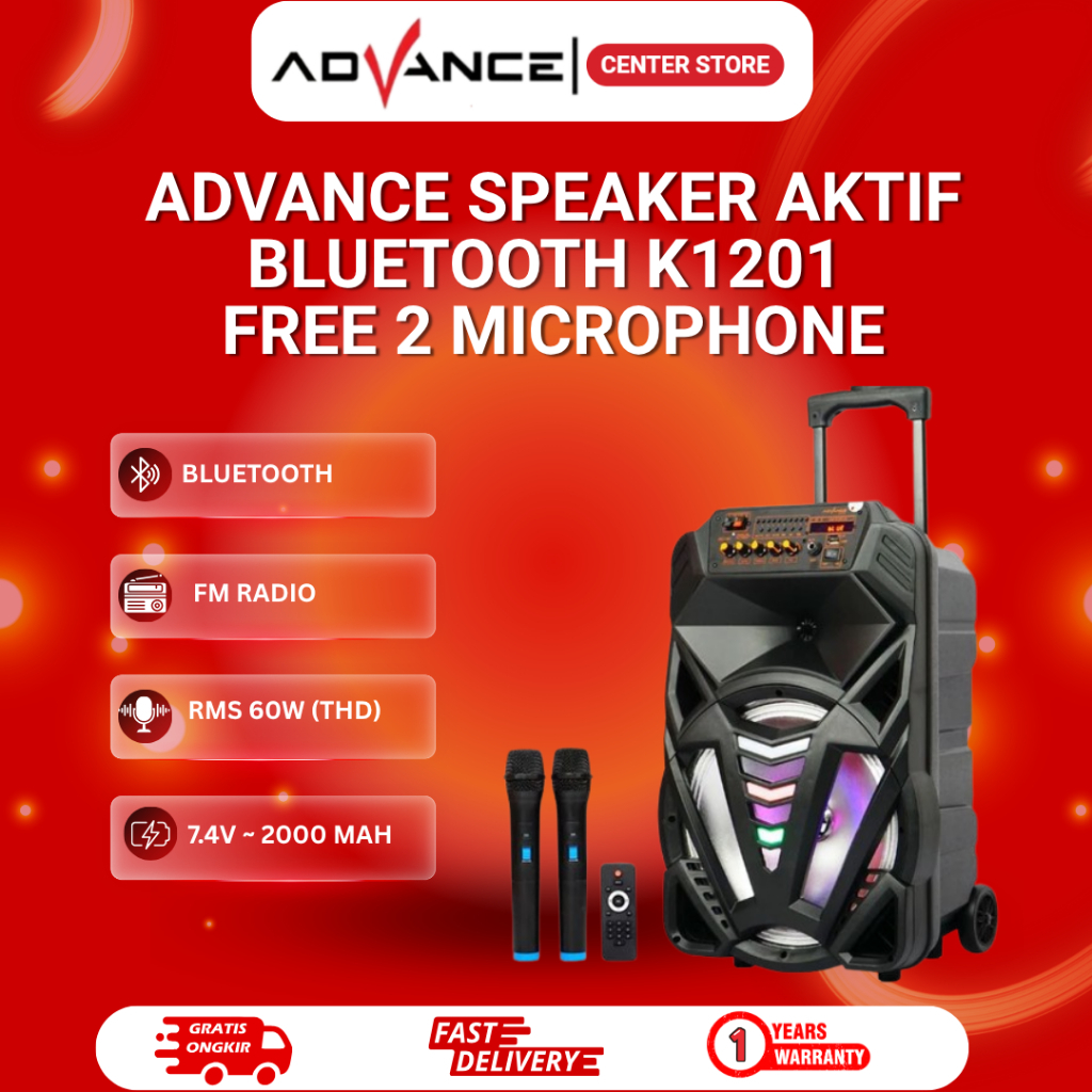 Advance Speaker Aktif Bluetooth K - 1201/Speaker Advance K1201 Garansi 1 Tahun Harga Murah