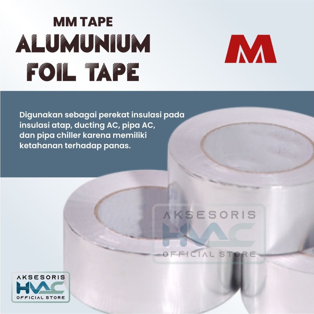 Alumunium Foil Tape Merek MM Tape Untuk Insulasi Alumunium Foil