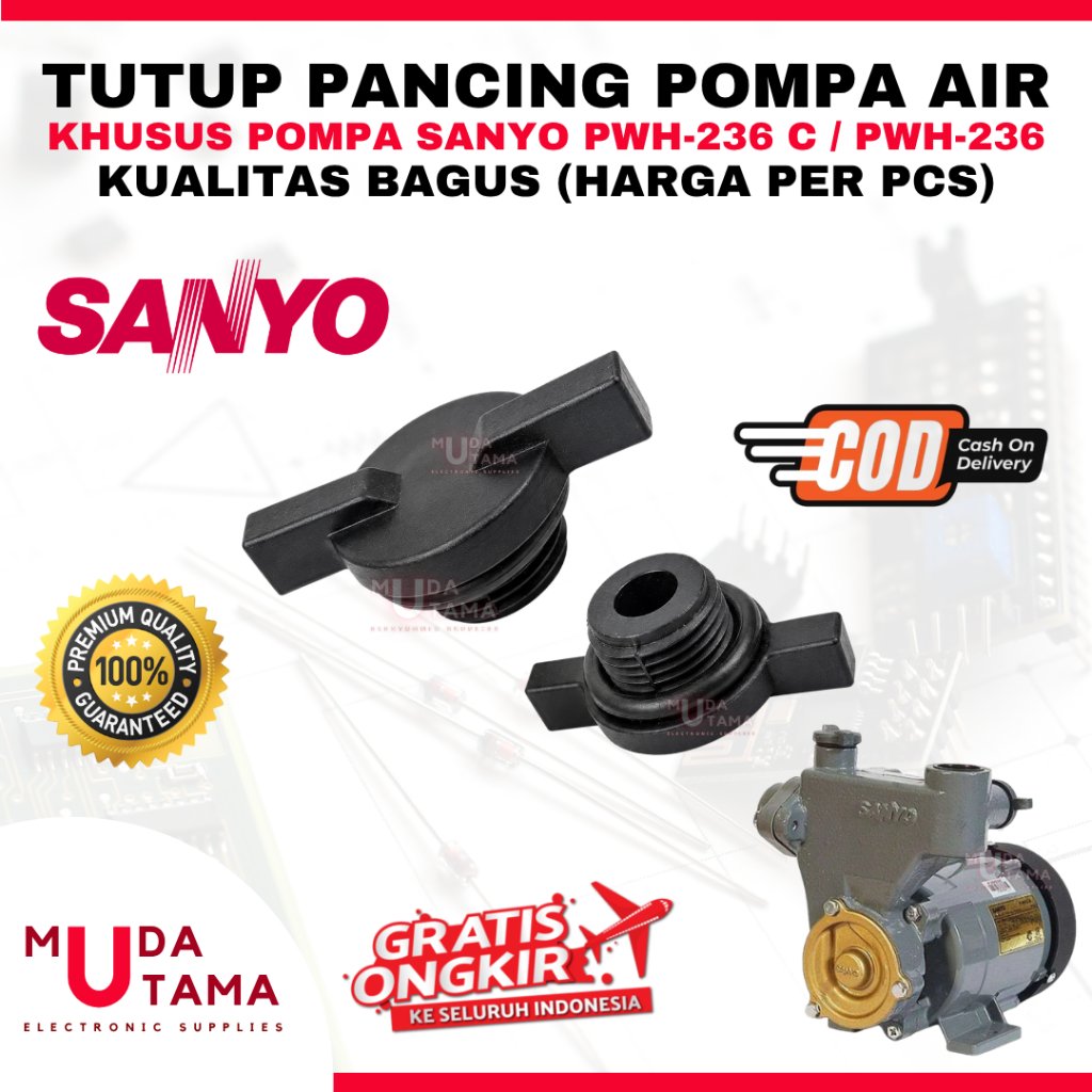 PLUG TUTUP PANCING POMPA AIR SANYO PWH236C PWH 236 C - TUTUP PANCING POMPA AIR SANYO PWH 236C - PLUG