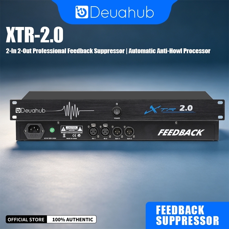 Deuahub XTR 2.0 Feedback Suppressor Anti Howling Frequency Shifter 2 Channel Automatic Anti Feedback