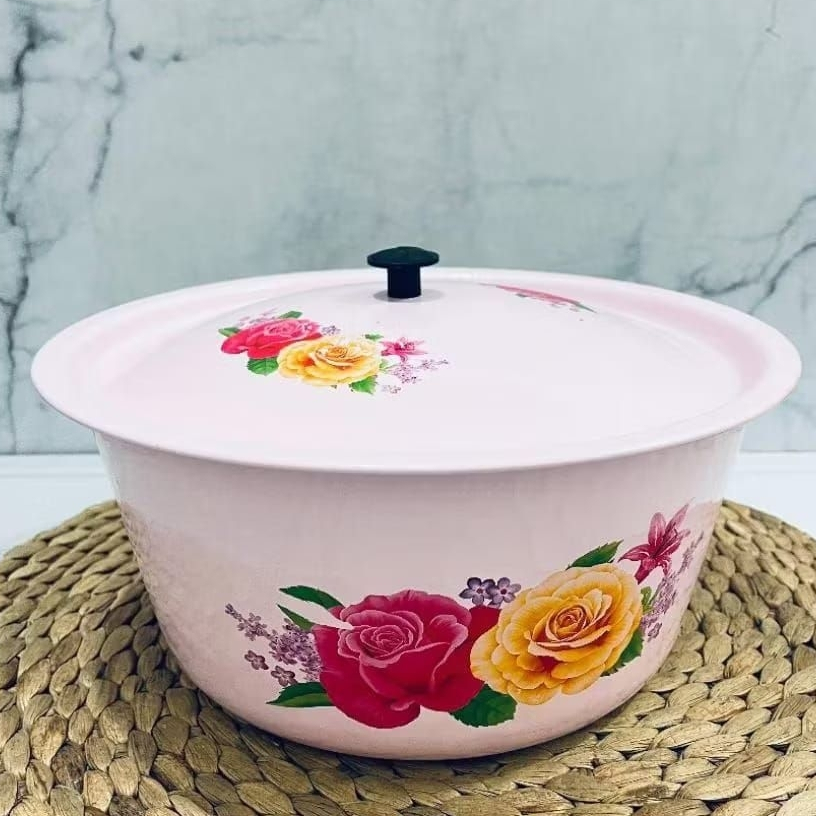 1PCS BASKOM ENAMEL KUAH TUTUP 24