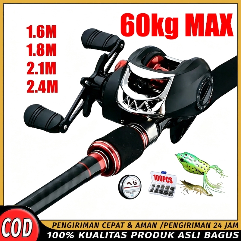 [COD] Beli 1 Dapat 6 Joran Pancing BC Casting Set 1.6‑2.4M Murah Kuat Tahan Lama Alat Memancing Leng