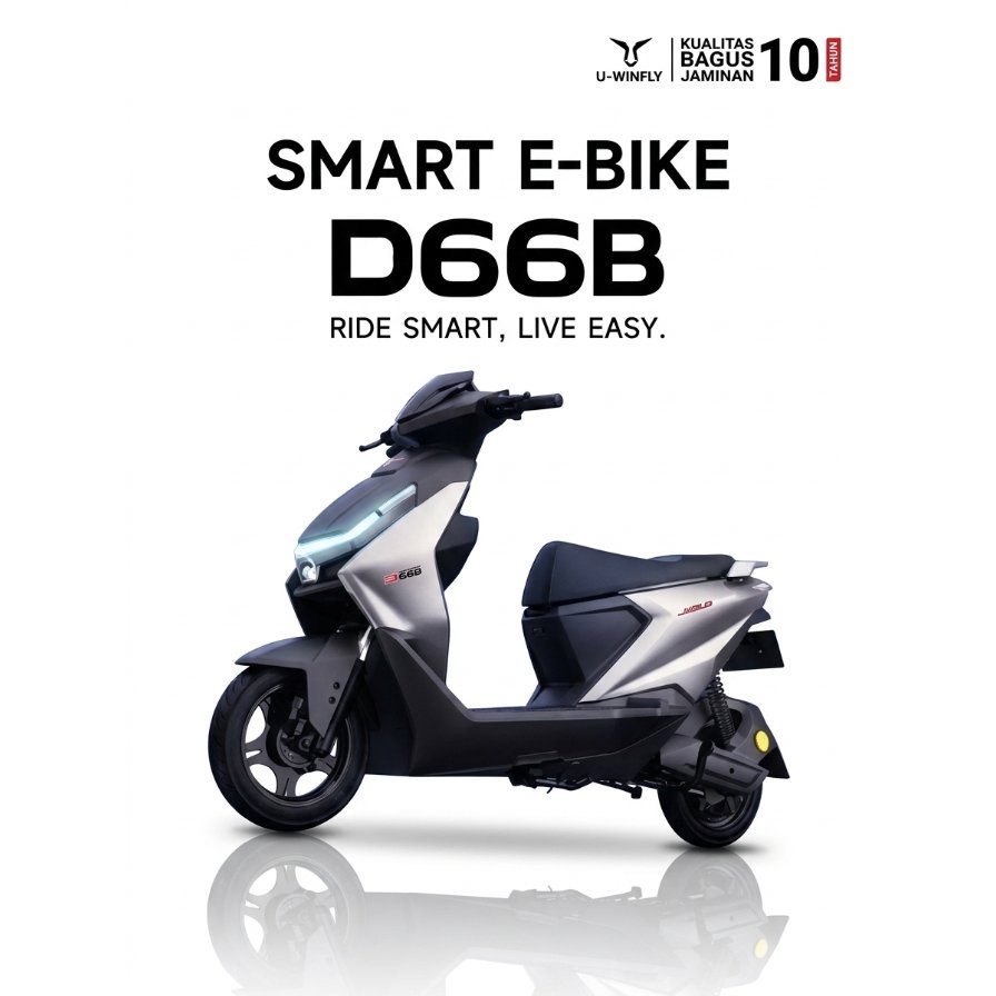 Sepeda Listrik Uwinfly D66b Jok Motor SLA 48V12Ah dengan Power 600 Watt