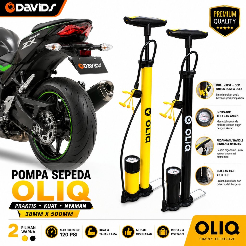 Pompa Sepeda Motor Angin Ban Manual Tangan Bola Kompa Pumpa Kumpo Oliq Warna
