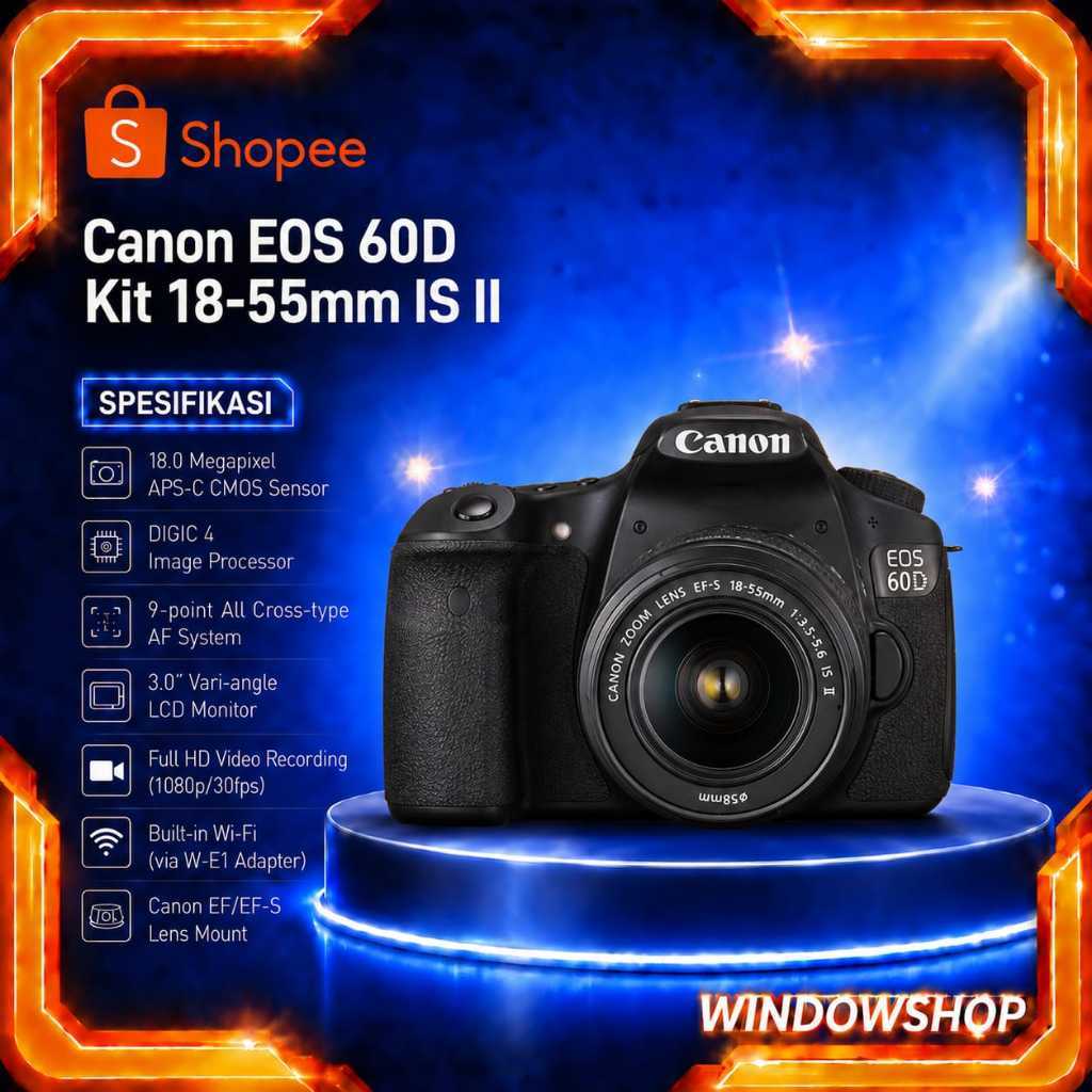 KAMERA CANON EOS 60D BODY ONLY | 60D KIT 18-55MM IS II (Paket) | CAMERA CANON EOS 60 D - Body ONLY