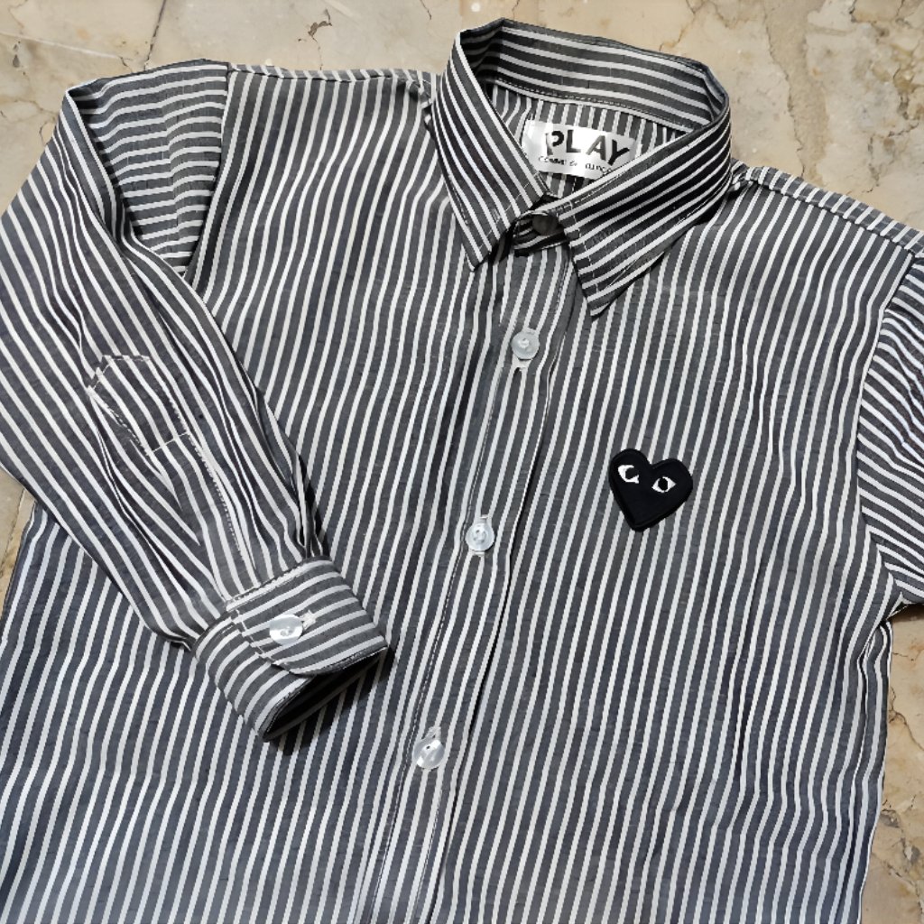 kemeja CDG  Heart Hati Garis anak Play CDG Stripe shirts for kids