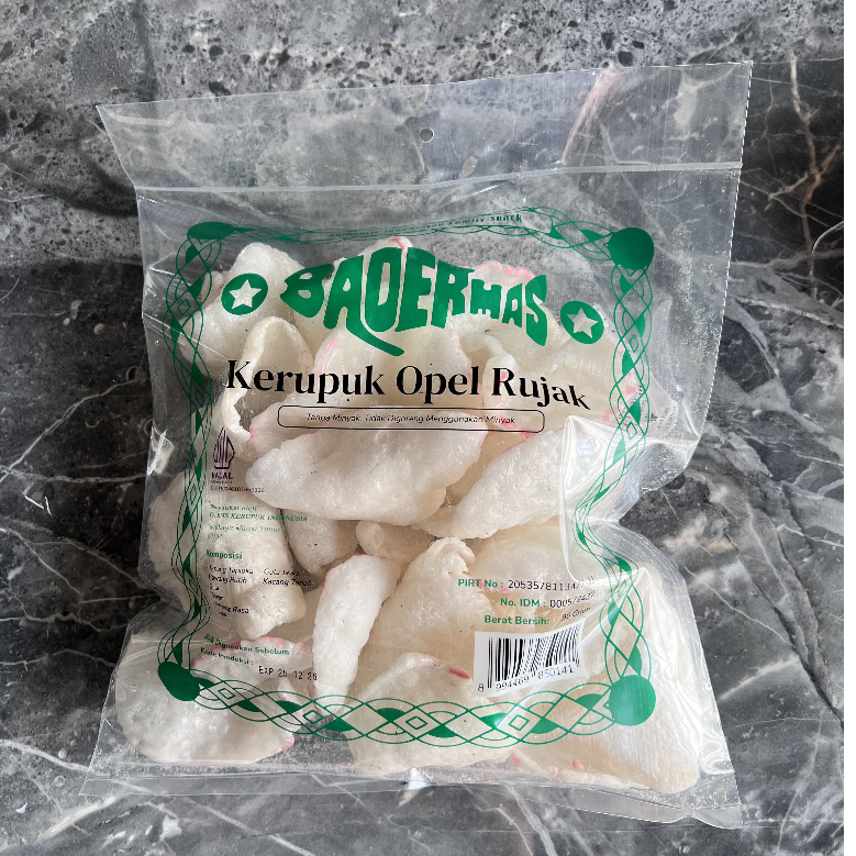 BADERMAS - Kerupuk Opel Rujak - Kerupuk Goreng Matang Halal Siap Santap (Makanan / Camilan Tradision