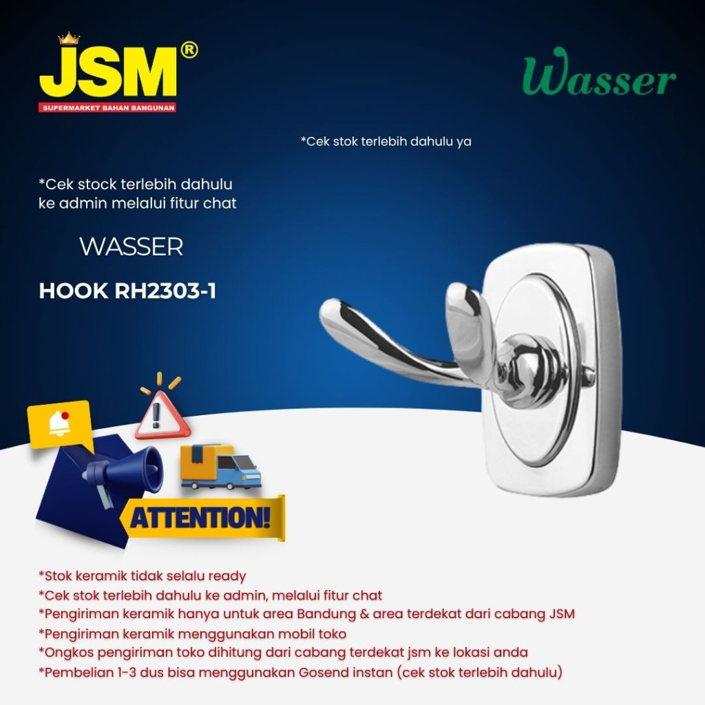 Wasser RH 2303-1 Robe Hook Gantungan Hanger - JSM Supermarket Bahan Bangunan