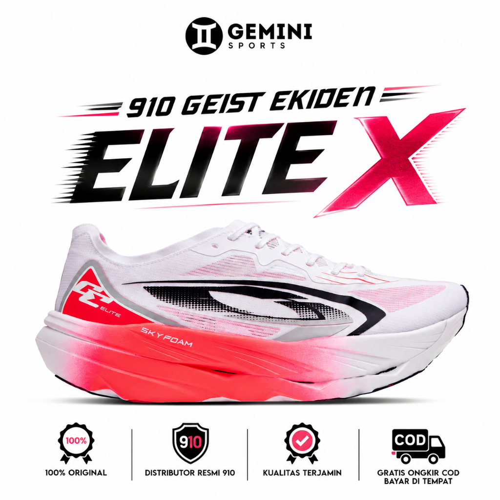 Gemini - 910 Nineten GEIST EKIDEN ELITE X - PUTIH/MERAH/HITAM