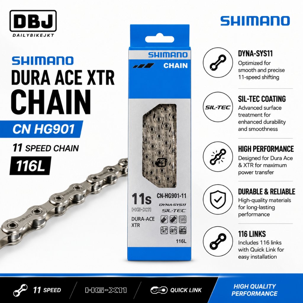 SHIMANO DURA ACE XTR CN-HG901 11 Speed Super Narrow Chain Rantai SHIMANO HG901