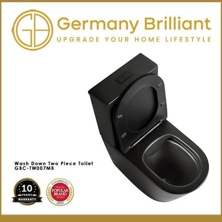 GB GBC-TW007 WASH DOWN TWO PIECE TOILET BLACK MATT/WHITE