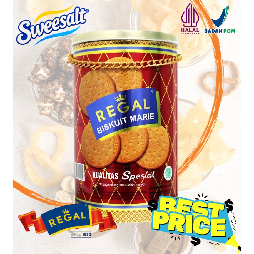 Regal Marie Biskuit Spesial kaleng besar - Biskuit Regal kaleng Spesial 1000g