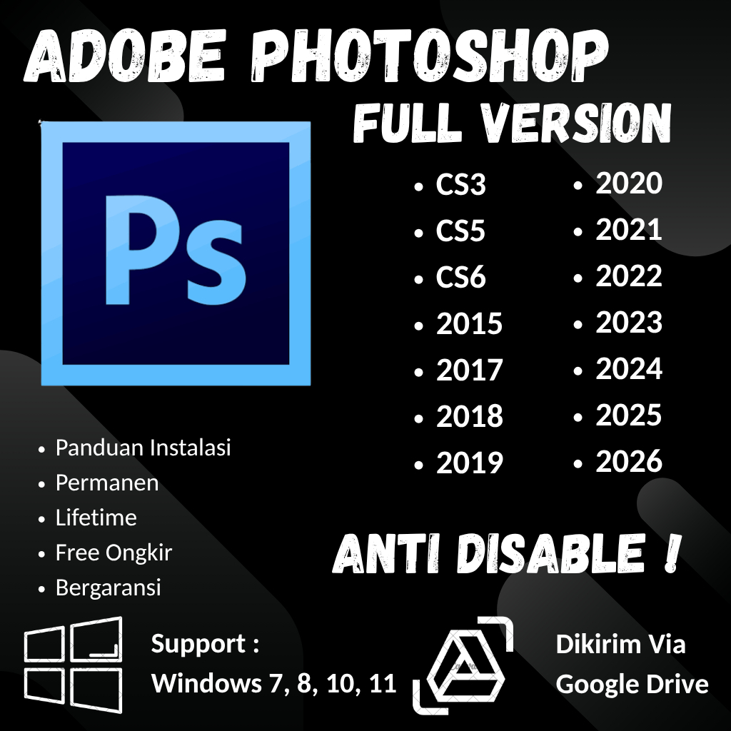 Full Version Photoshop Lama/Baru | CS3 CS5 CS6 2015 2017 2018  2019 2020 2021 2022 2023 2024 2025 20