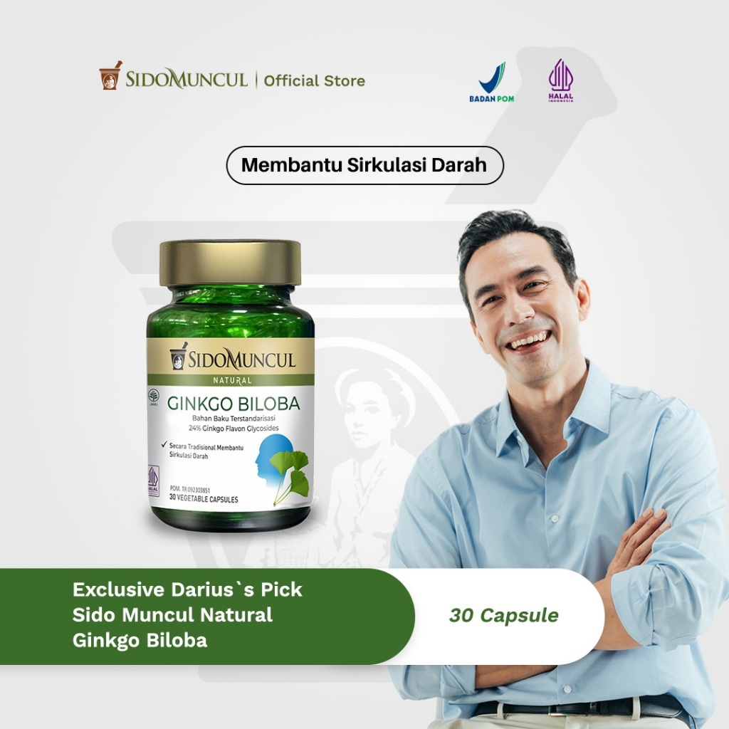 Sido Muncul Natural Herbal Ginkgo Biloba 30 Kapsul - Daya Ingat Konsentrasi