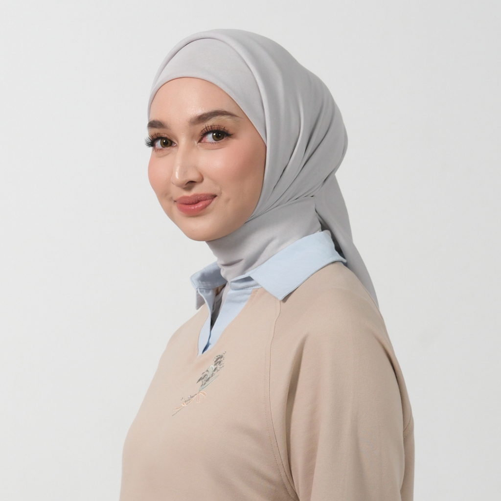 Hijab Polos Bordir Deenay x Indira
