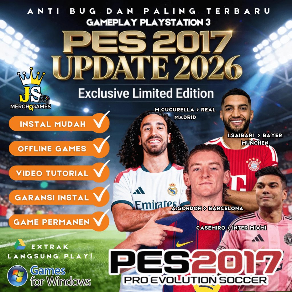 NEW PES 2017 PATCH 2026/2027 WINTER TRANSFER TERBARU - PC LAPTOP GAMES (Gameplay PS3)