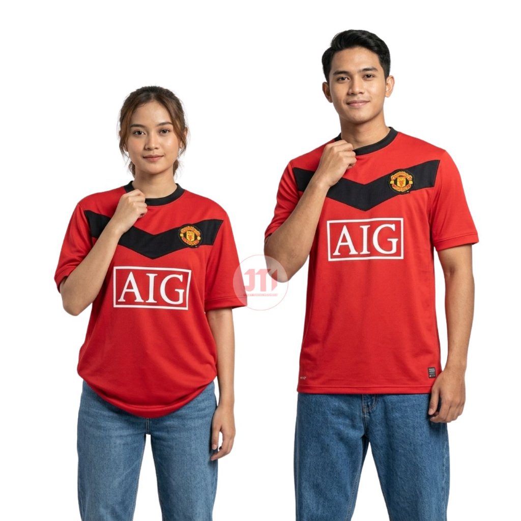 Jersey Retro Mnchstr Untd Home 2009 2010 Baju Bola Emyu Vintage Merah Baju bola Pasang Custom Sablon