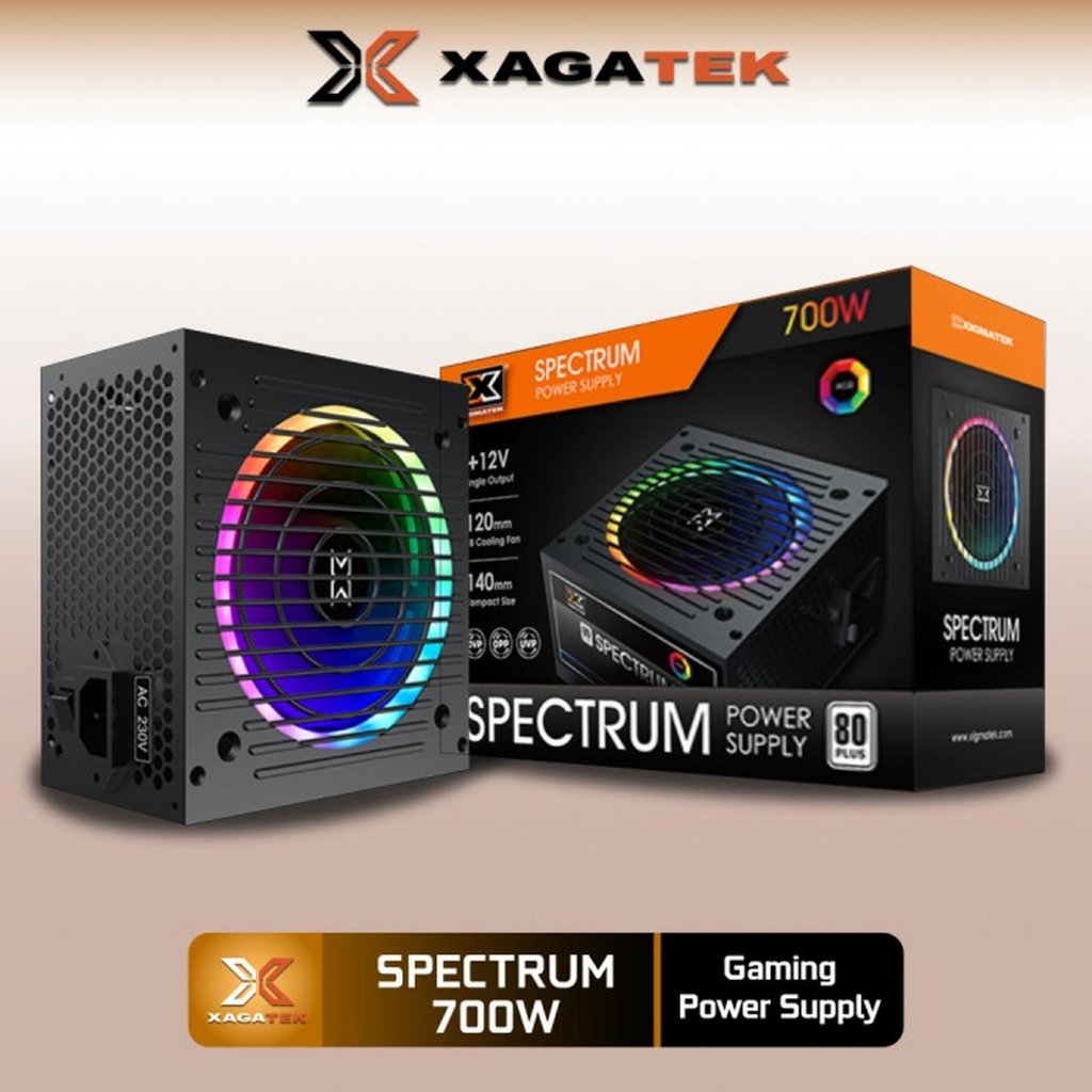XAGATEK XIGMATEK SPECTRUM 700W 80+ SILVER RGB Power Supply PSU 80Plus