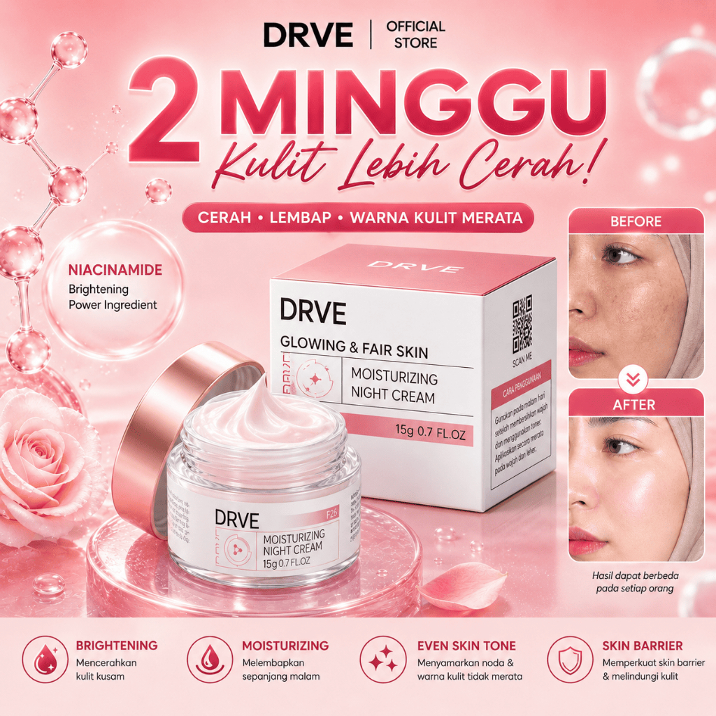 [TOP SALE] DRVE Night Cream 15g | Repair Skin Barrier, Brightening & Hydrating Niacinamide Brighteni