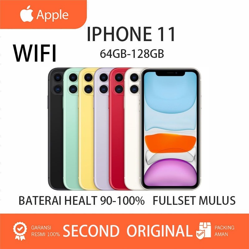 APPLE IPHONE 11 64GB/128GB/256GB SECOND ORIGINAL BEKAS FULLSET SECOND INTER WIFI ONLY
