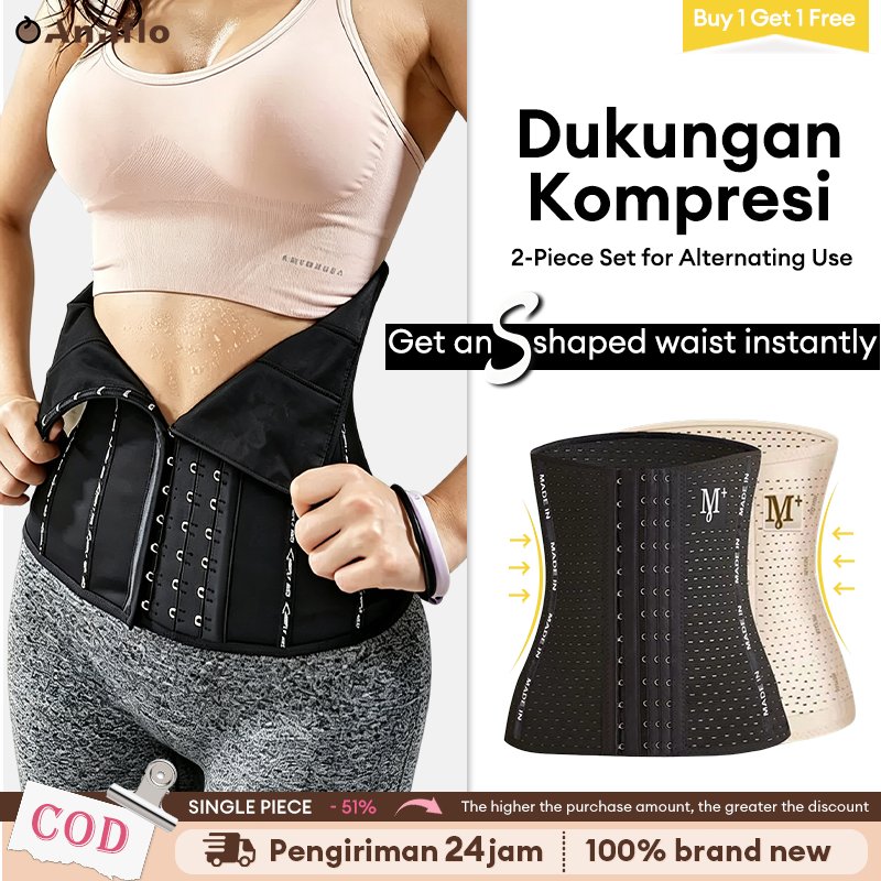 2PCS Korset Pelangsing Perut Buncit Stagen Slimming Pembentuk Tubuh Breathable S-XXXL 8821